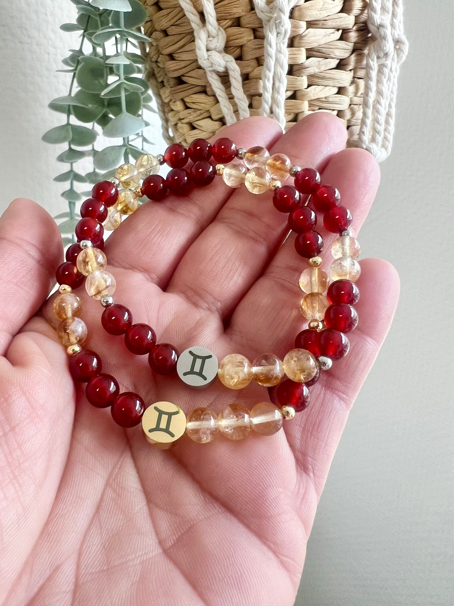 ZWILLINGE ♊️ - Sternzeichen Armband mit Karneol und Citrin