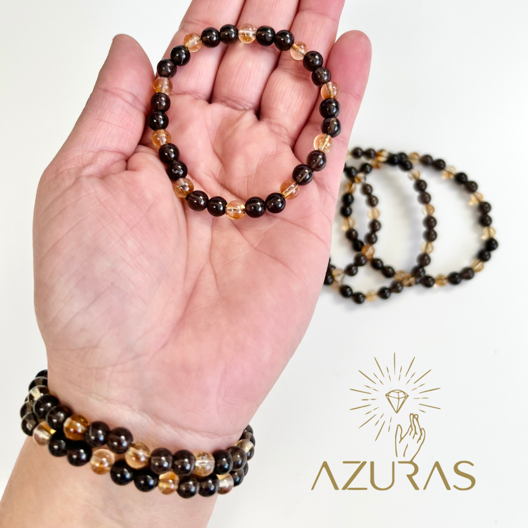 Positiv Balance - Citrin & Rauchquarz Duo Armband