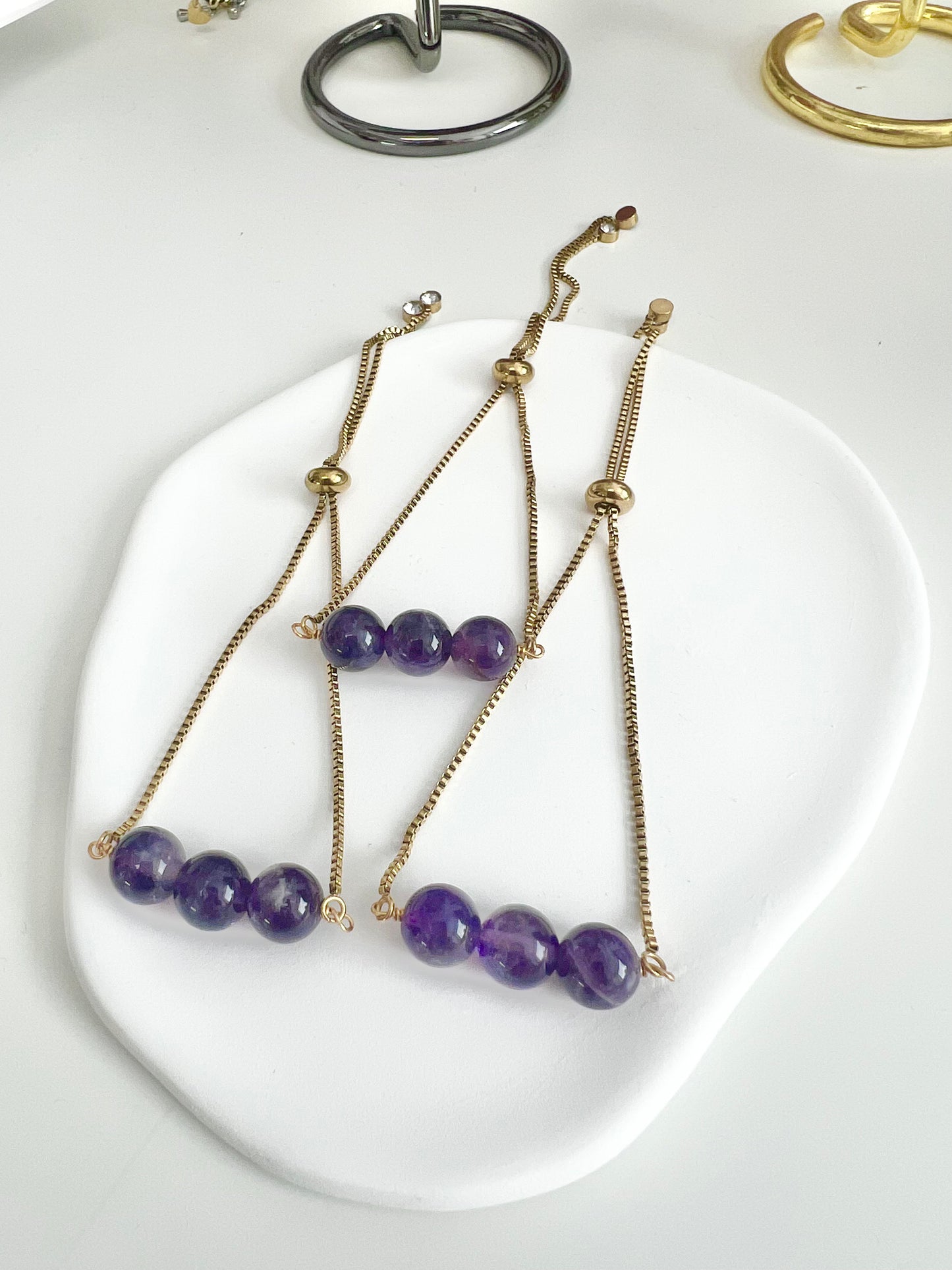 Amethyst Edelstahl Armband
