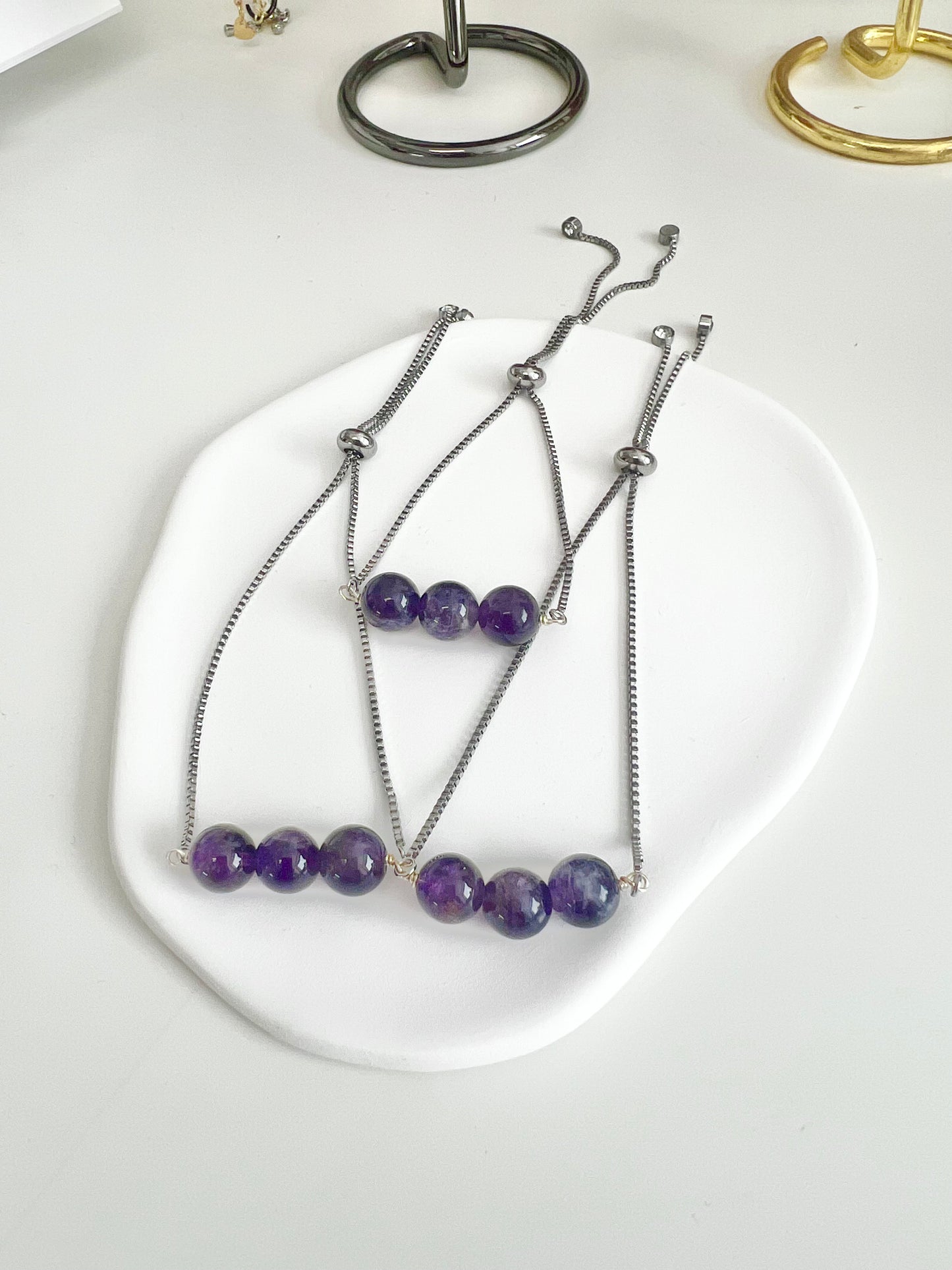 Amethyst Edelstahl Armband