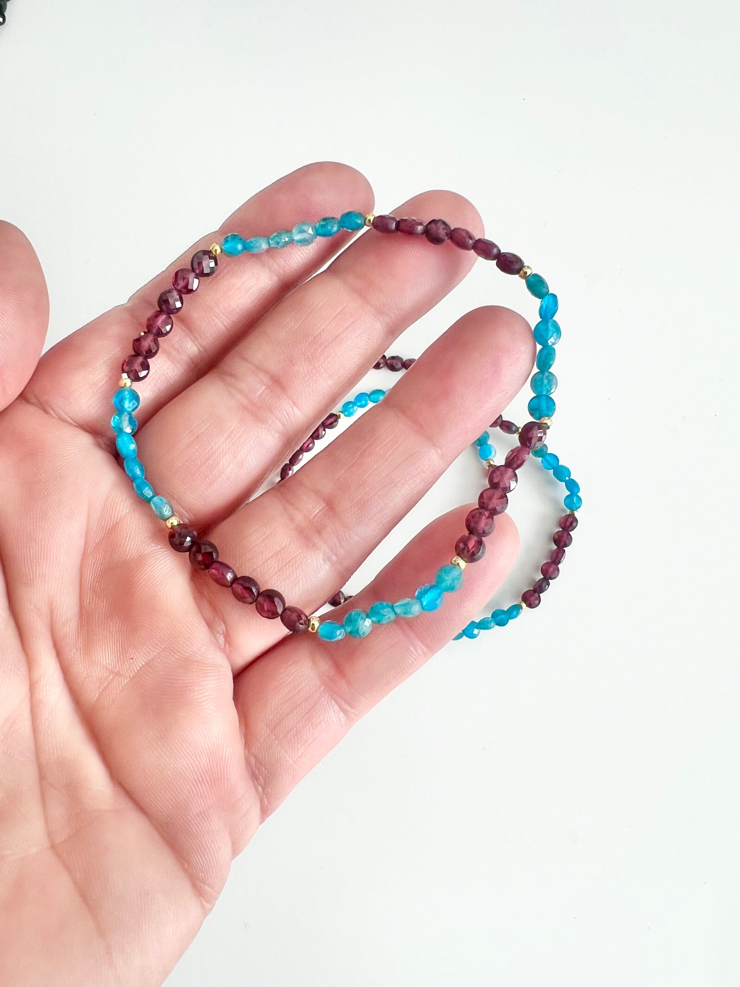 Apatit & Granat facettiert Armband