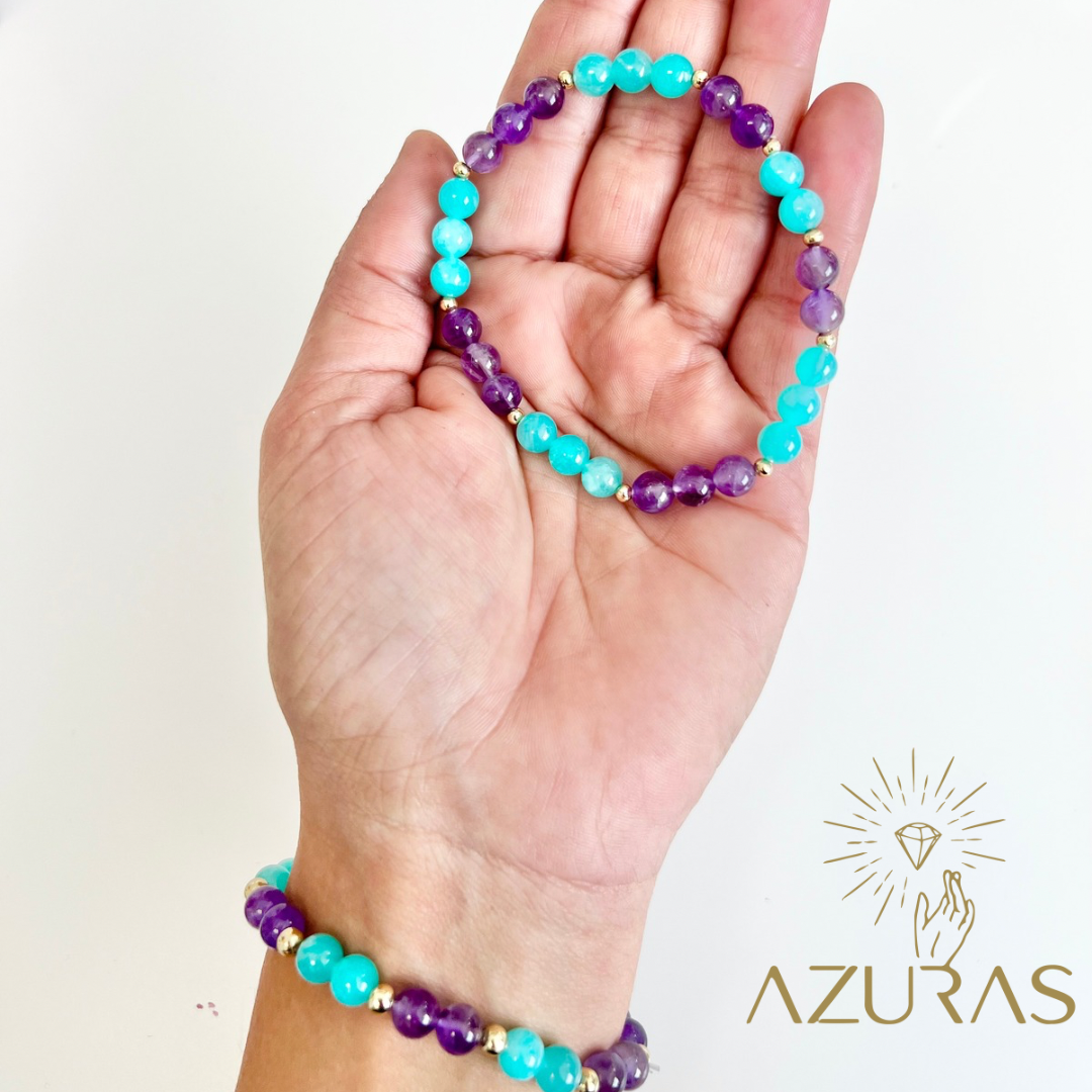 Harmonie Duo - Amethyst & Amazonit Mix Armband
