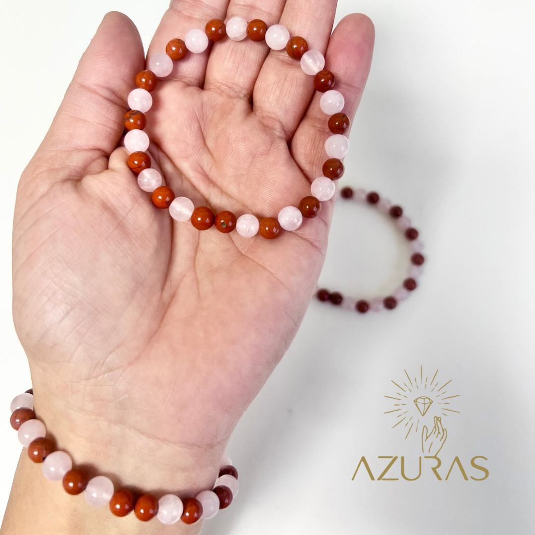 Roter Jaspis , Rosenquarz Mix