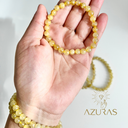 Gold Rutil-Quarz (beh.) Armband