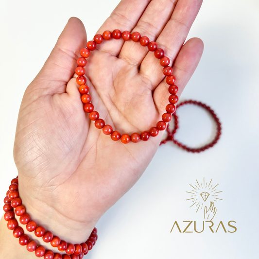 Rote Koralle (beh.) Armband