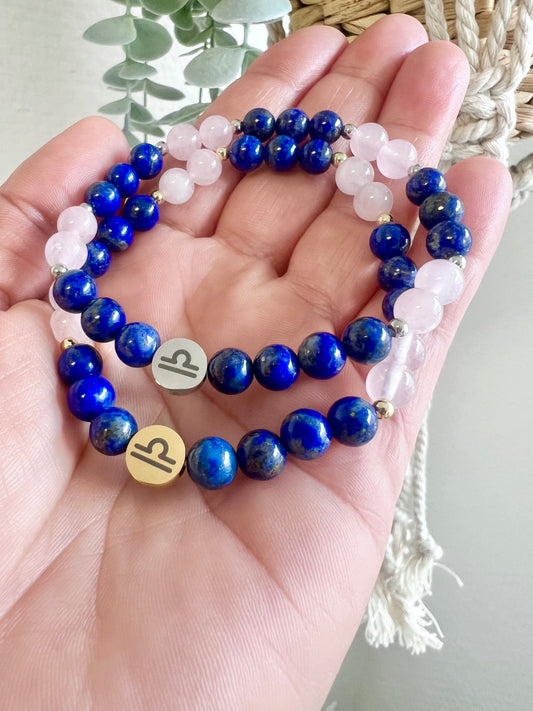 WAAGE ♎️ - Sternzeichen Armband mit Lapislazuli und Rosenquarz