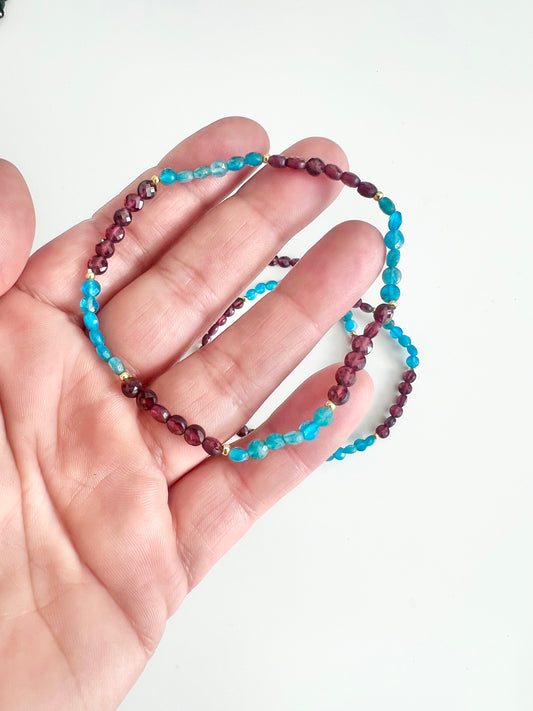Apatit & Granat facettiert Armband