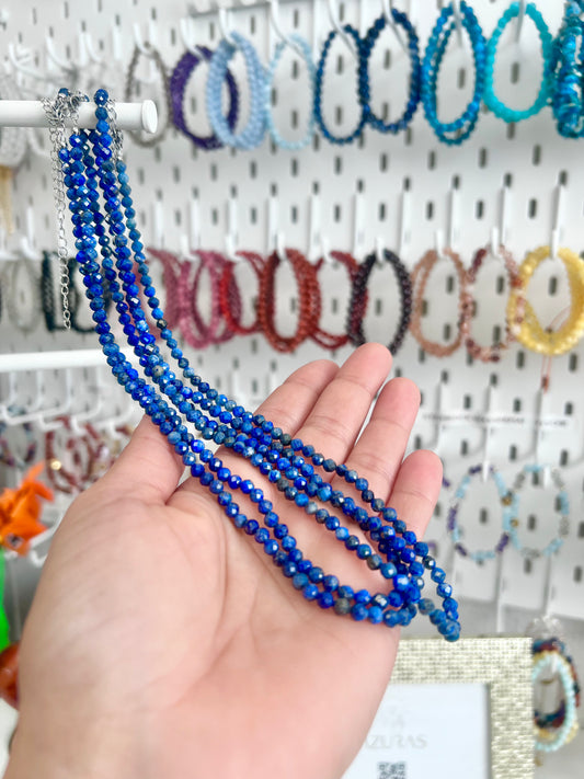 Lapislazuli 4mm facettiert Halskette