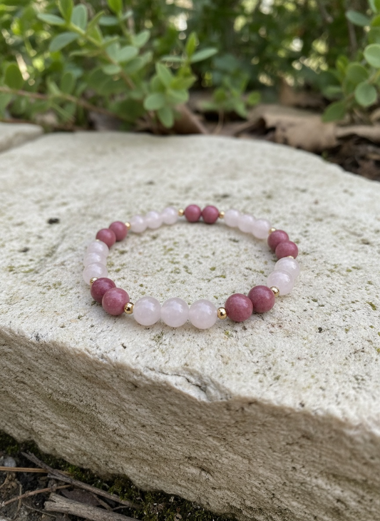 Kraft der Liebe Thulit, Rosenquarz Mix