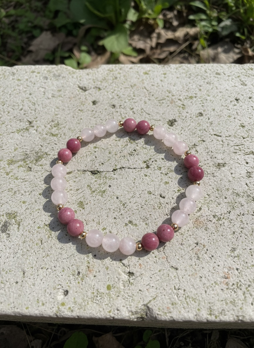 Kraft der Liebe Thulit, Rosenquarz Mix