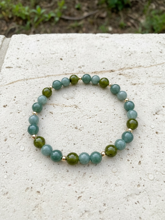 Jade-Mix Armband Kanadische & Chinesische Hetian-Nephrit-Jade
