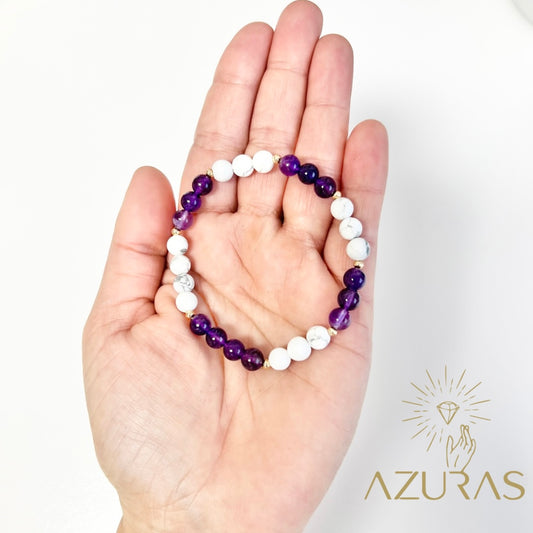Träume süß Armband  Ametyst & Magnesit Mix